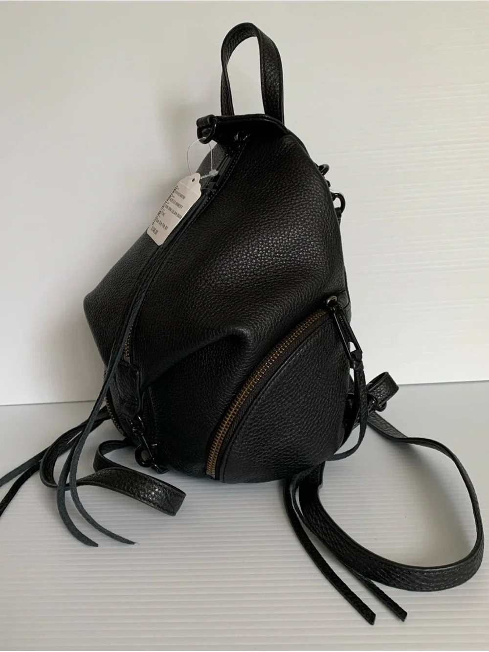 NWT Rebecca Minkoff Convertible Mini Julian Leather Backpack Black